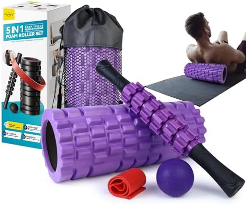 Krightlink 5 in 1 Foam Roller Set High Density Deep Tissue Massager by Krightlink