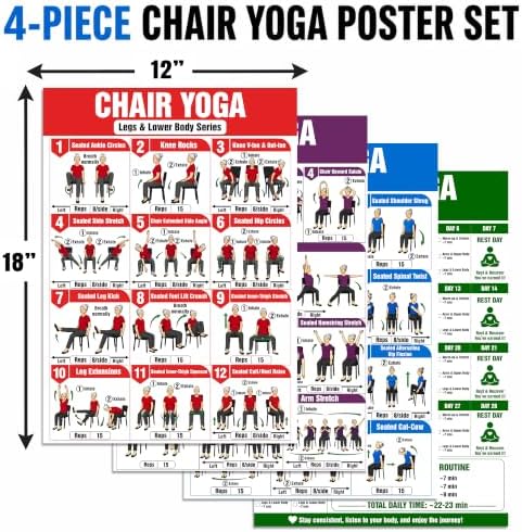 12x18 in Chair Yoga Chart for Seniors & Beginners Poster (Yoga Seniors) - Image 2