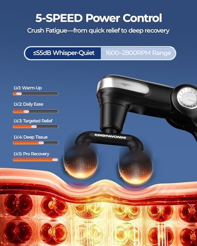 KingPavonini Foldable Massage Gun Deep Tissue, Black, Model JA-G7 - Image 5