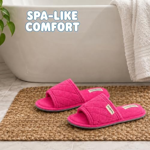 Dearfoams womens Slipper Memory Foam Summer House Shoe Beatrice Terry Slide - Image 6