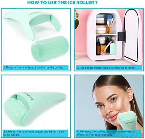 Wonderwin Ice Roller for Face and Body Massage, Facial Roller Skin Care Tool for Reduce Wrinkles and Puffiness, Migraine Pain Relief and Skin Tighten, Cold Therapy for Cooling and Calming(Green) - Image 6