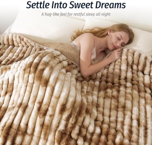 Fleece Weighted Blanket for Adults 48" x 72" 12lbs Soft Blankets, Khaki - Image 4