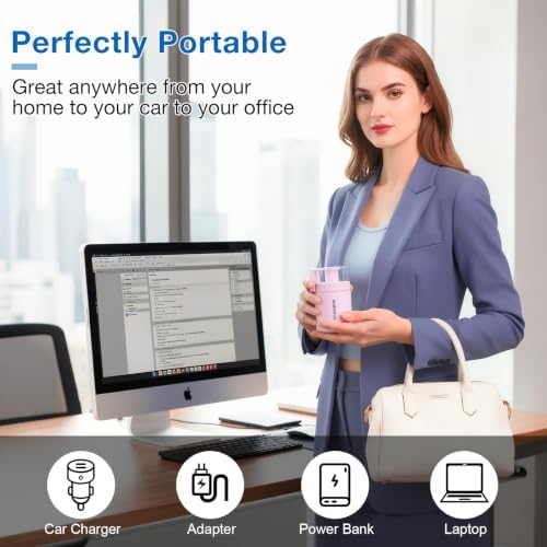 USB Mini Humidifier, Small Portable Desk Humidifier Cool Mist Personal Desktop Humidifiers for Cooling Home Office Car Travel Indoor (180ml, Pink) - Image 6