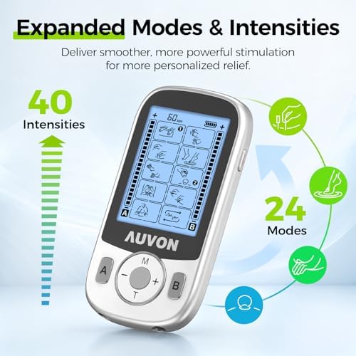 AUVON 24 Modes Dual Channel TENS Unit Muscle Stimulator for Pain Relief - Image 3