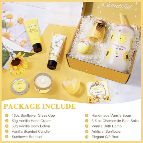Gifts for Women,Bath and Body Gift 10 pcs Warm Vanilla Self Care Set for Friends,Her,Bestie,Mom,Wife Christmas Birthday Gifts - Image 2