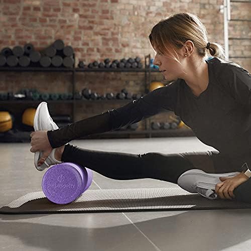 Philosophy Gym 12" High-Density Foam Roller for Exercise, Massage, Muscle Recovery - Round, Purple - Image 6
