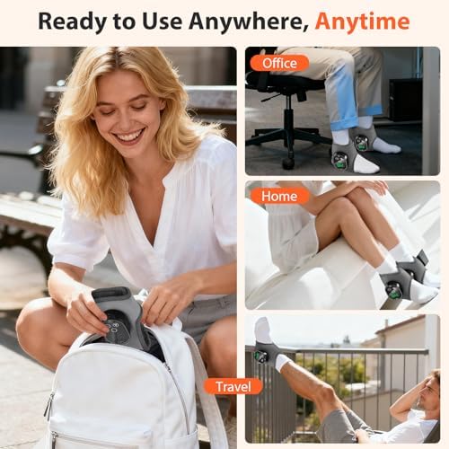 Ankle Heating Pad with Massage, Cordless Heated Ankle Foot Massager for Pain Relief – 4 Heat Levels & 2 Vibrations, Rechargeable Wrap for Plantar Fasciitis, Arthritis, Sports Recovery - Image 5
