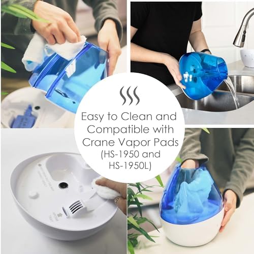 Crane 4-in-1 Drop 2.0 Ultrasonic Cool Mist Humidifier with Sound Machine, Night Light, Aroma Tray, 1 Gallon Top Fill, Blue & White - Image 6