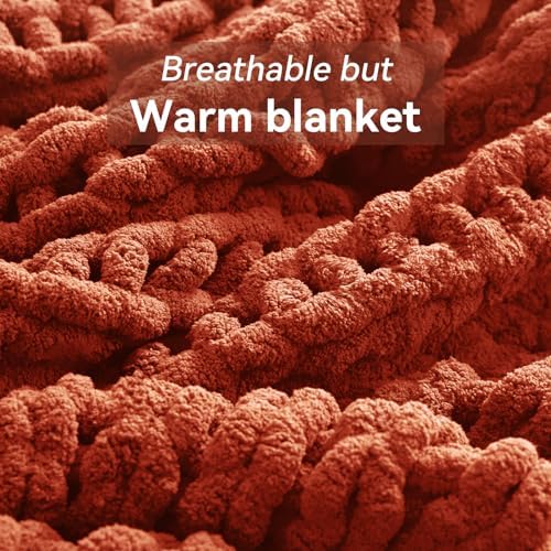 Negwoo Chunky Knit Throw Blanket, Knitted Throw Chenille Yarn, 80"*90" - Image 6