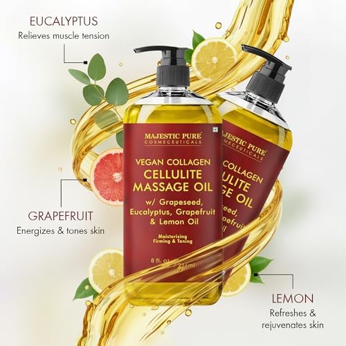 Majestic Pure Cellulite Massage Oil, Toning Body Blend, 8 Fl Oz, 2-Pack - Image 4