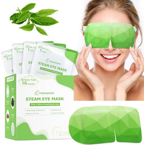 16Packs Steam Eye Mask Heated Eye Masks For Dry Eyes, Green Tea by FRSHMORN