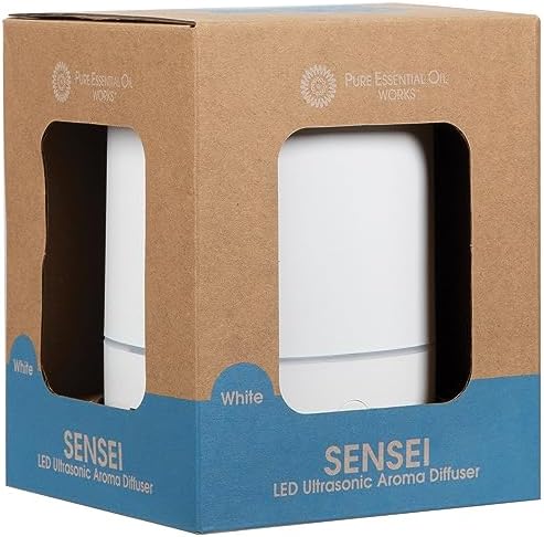 Pure Essential Oil Works Sensei LED Ultrasonic Aroma Diffuser, 150ml Essential Oil Diffuser with Cool Mist, 7 Color Changing Lights, Auto Shut-Off, White - Image 6