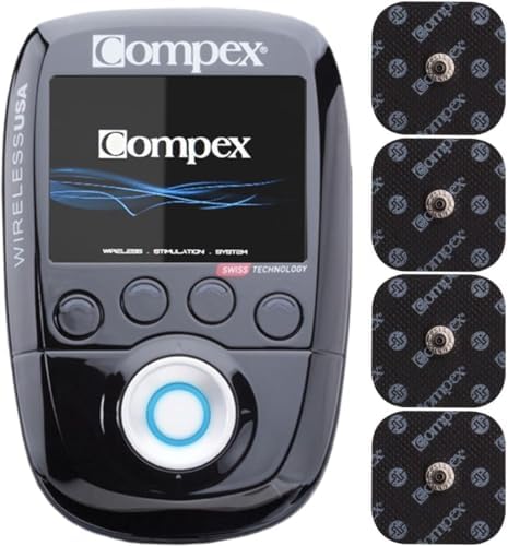Compex Wireless USA 2.0 Muscle Stimulator w/TENS Bundle Kit: Muscle Stimulation Machine, with Snap Electrodes,Programs, Wireless PODs etc, Black by COMPEX