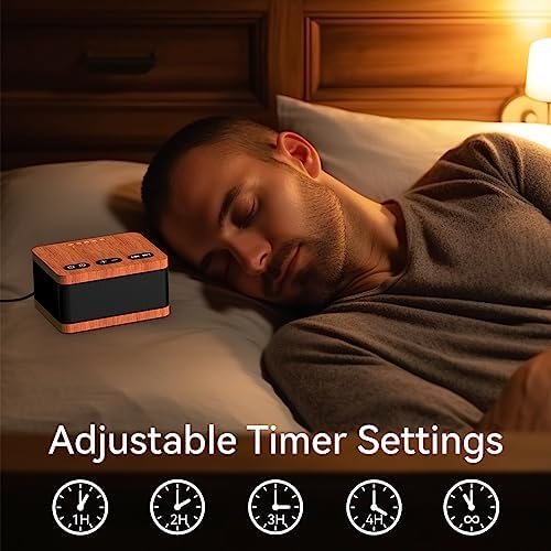 DailyBody Sound Machine White Noise Machine with 30 Soothing Sounds 32 Levels Volume 5 Timers and Memory Function Effectively Blocks Noise Ideal Sleep Machine for Baby Kids Adults… (Wood Grain) - Image 5