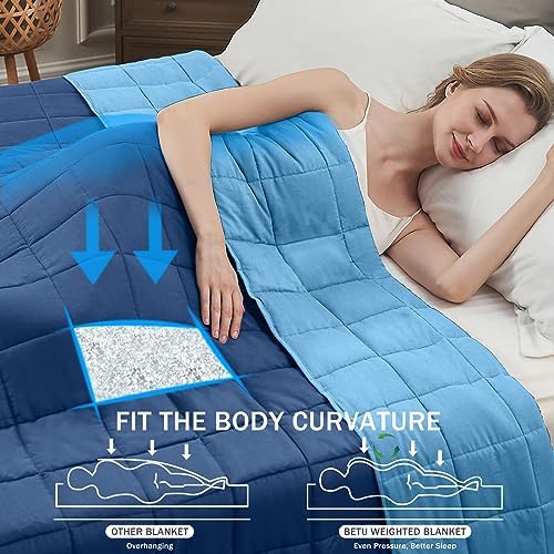 Weighted Blanket for Adults 15lbs, 48"x72", Twin Full Size Cooling Heavy Throw Blanket for 140-160lbs, Microfiber Soft Big Blankets Weighted Comforter, Blue - Image 2