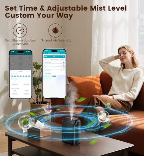 Waterless Essential Oil Diffuser 3000 Sq.Ft Coverage for Large Home Hotel Office, 400ml Cold Air Scent Machine for Aromathrapy, Bluetooth App Control, Quiet Aroma Diffuser Wall Amount Christmas Gift - Image 2