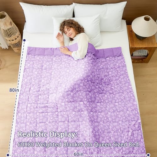 25 lbs weighted blanket Queen Size for Adults (60”x 80”, Mauve) Cooling Heavy Blanket for Sleeping Perfect for 240-260 lbs, Winter Thick Breathable Blanket with Premium Glass Bead, Machine Washable - Image 2