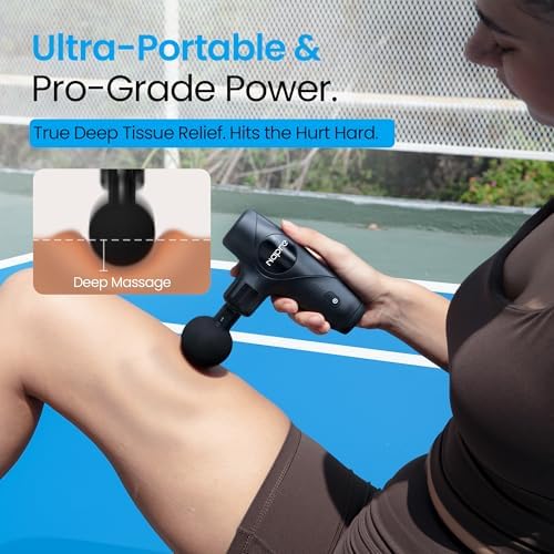 NAPRE 3-in-1 Detachable Massage Gun,Mini Massage Gun Deep Tissue with Extension Handle,Portable Handheld Percussion Muscle Massager for Back/Neck/Body,Small & Quiet,5 Heads,with Case - Image 5