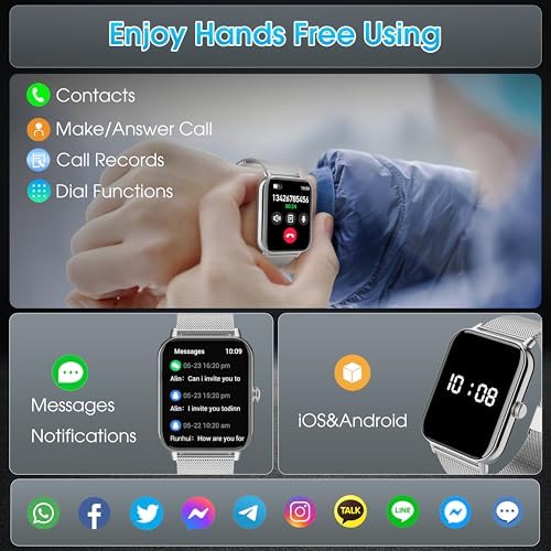 Smart Watch for Men Women 1.85" HD 120+ Sports Modes for Android iPhone - Image 5