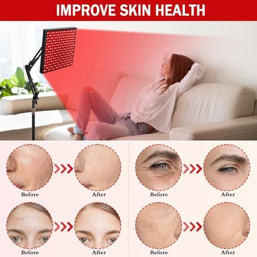 Red Light Therapy Panel with Stand, 12.2" Square 225 LEDs 660nm & 850nm - Image 5