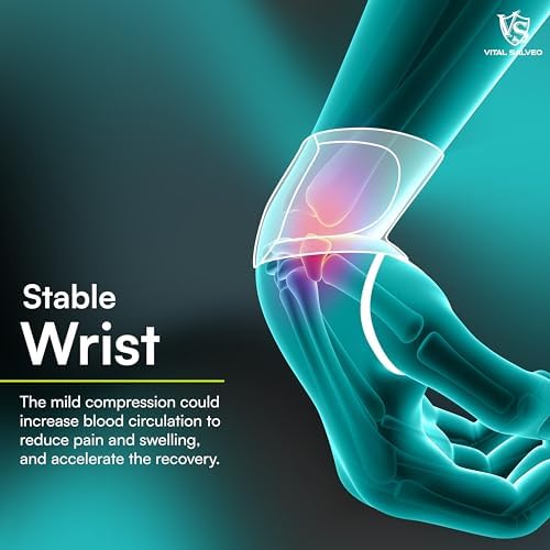 Vital Salveo- Adjustable both hands design Wrist Straps, Wrist Brace Support, Elastic Breathable for Wrist Sprain, Tendonitis, Tennis, Sports Men, Women (Pair) /3"* 18" - Image 5