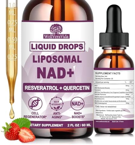 NAD+ Supplement for Women Men, Liquid Nad⁺ Plus Resveratrol,NMN Alternative by Healthandvitality