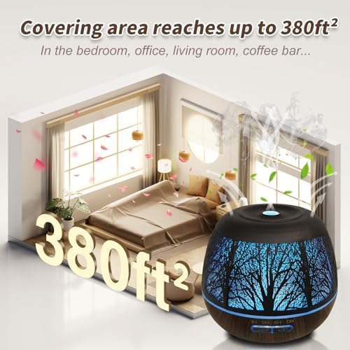 Roonbo Aesthetic Tree of Life Metal Essential Oil Diffuser for Large Room, - Image 3
