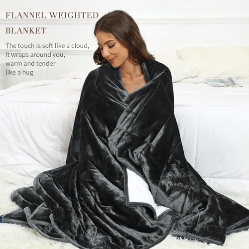 Alomidds Weighted Blanket Queen Size 15lbs 60x80 inches,Soft Plush Fleece Throw Weighted Blankets with Cozy Warm Sherpa,Ultra Fuzzy Heavy Blanket Microfiberfor Sofa Bed, Dark Grey - Image 4