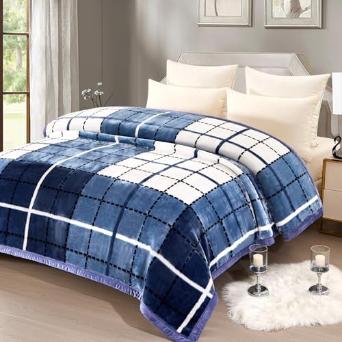 9 lbs Heavy Korean Mink Blanke 77 x 90 inch/Grey Mink Blanket for Full/Queen Size Bed,Silky Soft and Warm,2 Ply Reversible Raschel Bed Blanket,Camel,200X230cm 9Lb/4kg. - Image 5