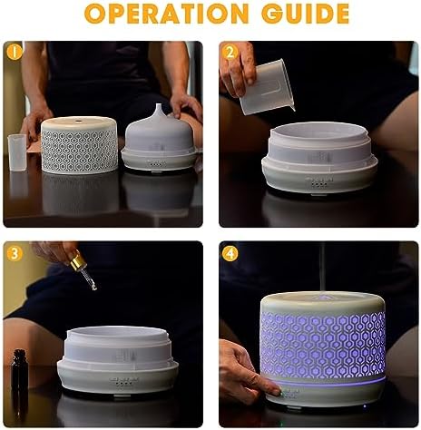 Large Essential Oil Aromatherapy Diffuser for Home Bedroom Metal Hollow Decorative Room Ultrasonic Air Scent Mist Aroma Diffuser 500ML Defusers -Red Copper - Image 5