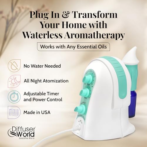 1000 Sq Ft Waterless Diffuser for Essential Oils, Made in USA Green Waterless Aroma Atomizer for Home Large Room Fragrance, Home Scent Machine, Air Aromatherapy with Adjustable Timer - Image 2