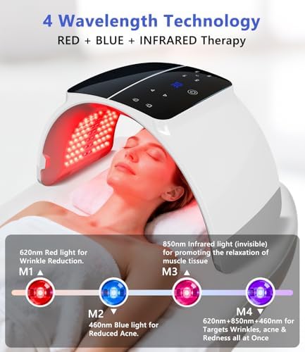 LED Light Therapy Machine FDA Cleared Red, Infrared and Blue Light Therapy, LED Face Mask Light Therapy Skin Care Photon Device for Wrinkle Reduction and Acne, G3 - Image 6