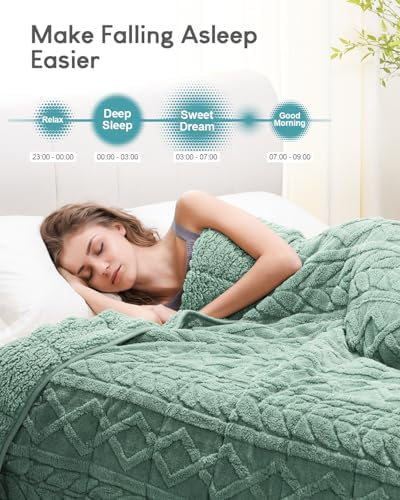 Cottonblue Jacquard Weighted Blanket 15 lbs for Adults Queen Size 60x80in - Image 2