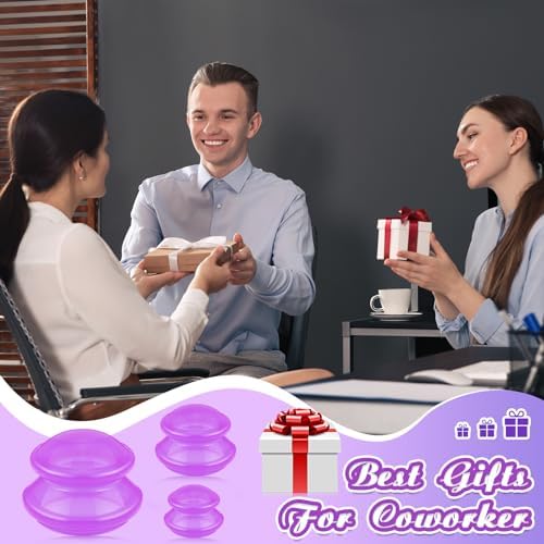 TrelaCo 6 Pcs Silicone Cupping Kit for Massage Therapy,Clear Purple - Image 4