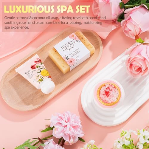 Gifts for Women, 9pcs Happy Birthday Gifts for Women, Christmas Ideas Mothers Day Gift Baskets Unique Rose Self Care Set Valentines Day Gift for Her Mom Sister Wife Friend Friendship Teacher - Image 6