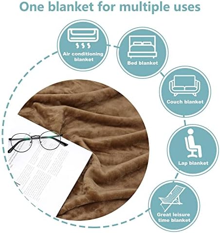 NANPIPER Fleece Blankets, Super Soft Flannel Fuzzy Blanket for Couch, Luxury Cozy Lightweight Microfiber Dog Blanket-Throw Size,Coffee Brown - Image 5