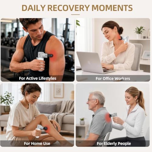Percussion Massage Gun Deep Tissue, 4 Heads, Mini Muscle Massager - Image 2