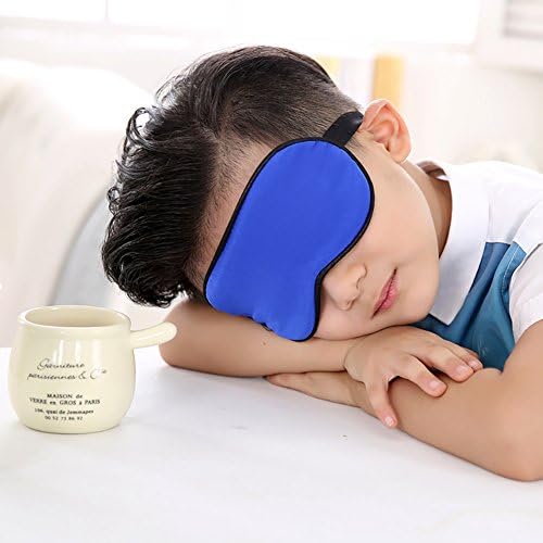 100% Natural Silk Sleep Eye Mask Kids, Cute Night Sleeping Mask with Adjustable Elastic Strap for Girls Boys Child (Blue Small) - Image 4