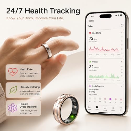 Yihou Smart Ring for Men Women, Health & Fitness Tracker, Ultra-Thin 6.3mm - Image 3