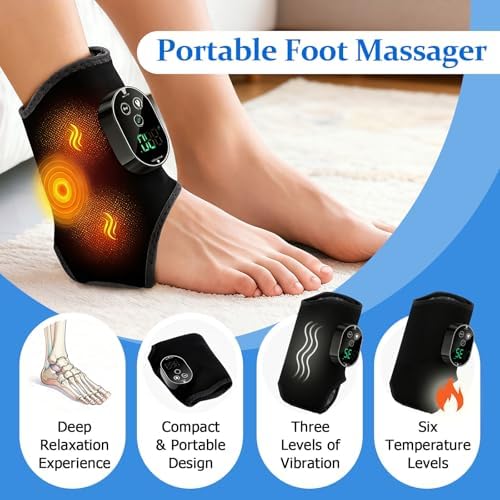 3-in-1 Foot Massager Charge 3 Vibration 6 Speed Heat Control (Black 1Plack) - Image 4