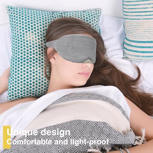 FRESHME Cotton Sleep Eye Mask - Travel Eye Mask for Sleeping Airplane Blackout Eye Covers for Long Flight Essentials Accessories, Comfortable Sleep Night Masks for Men Women Side Sleeper - Image 5