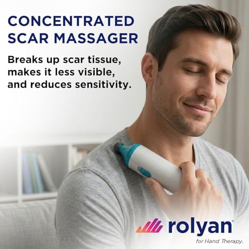 Rolyan Mini Scar Massager, Handheld Portable Vibration Massager with Interchangeable Heads, Quiet, Battery Operated for Targeted Hand & Skin Care, Reduces Appearance and Sensitivity of Scars - Image 7