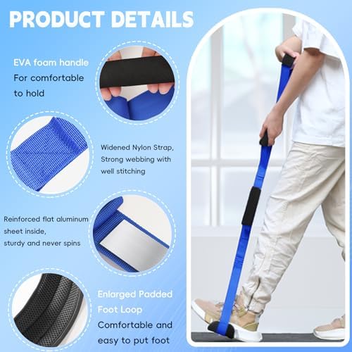 48 Inch Long Leg Lifter, Rigid Leg Lifter Strap With EVA Handgrips &Foot Loop, Leg Lifter After Hip Replacement&Knee Surgery Recovery Aids Kit,Leg Lifters Getting Legs In And Out Of Bed,Car,Wheelchair - Image 3