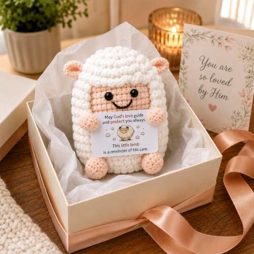 Christian Gifts for Women Men Crochet Lamb Religious Spiritual Gift - Image 2
