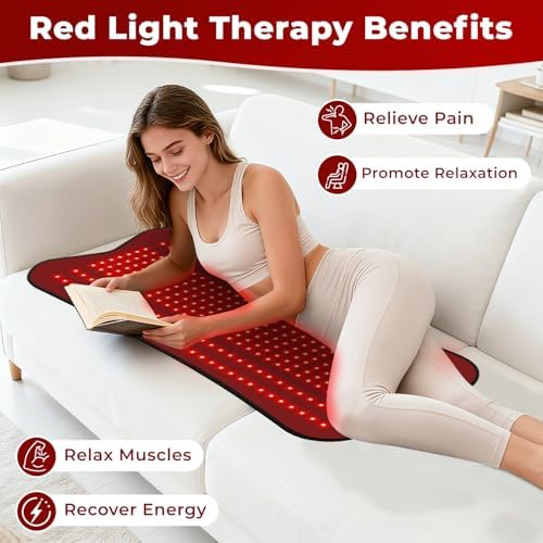 Red Light Therapy Mat for Body, Red Lights Pad with 660nm&850nm Infrared Light Therapy Mat, Chirstmas Birthday Festival Gift for Women Men Father Dad Mother Mom Lover Elderly 31.5''*14.2'' - Image 3