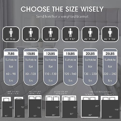 Weighted Blanket for Adults 17lbs, 60"x80", Queen Size Cooling Heavy Throw Blanket for 160-180lbs, Microfiber Soft Big Blankets Weighted Comforter, Grey - Image 5