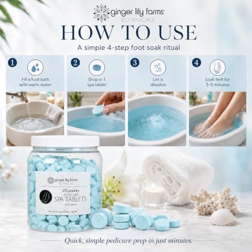 Ginger Lily Farms Botanicals Pedicure Spa Tablets, 600-Ct, Ocean - Image 6