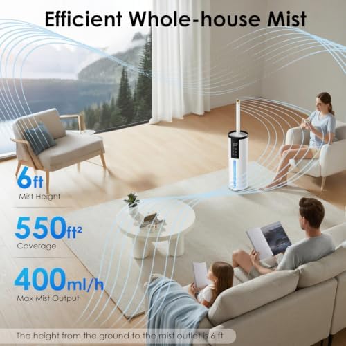 Home Humidifier for Large Room, 2.11Gal Cool Mist Top Fill,120H - Image 5