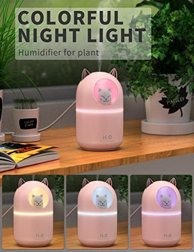 Cool Mist Humidifier,300ml Mini Humidifiers with Night Light,Waterless Auto-Off Air Humidifier,20dB Quiet Humidifiers for Bedroom,Car, Plant for Girl Boy - Image 5
