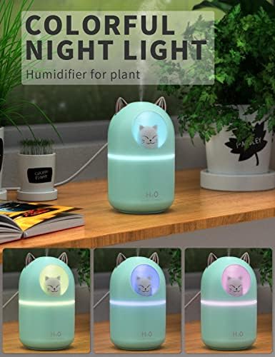 Cool Mist Humidifier,300ml Mini Humidifiers with Night Light,Waterless Auto-Off Air Humidifier,20dB Quiet Humidifiers for Bedroom,Car, Plant for Girl Boy - Image 5